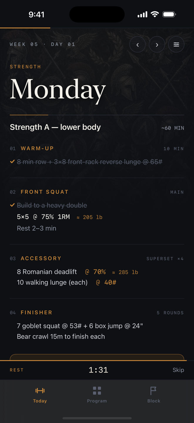 Fit for Sparta — Rest timer